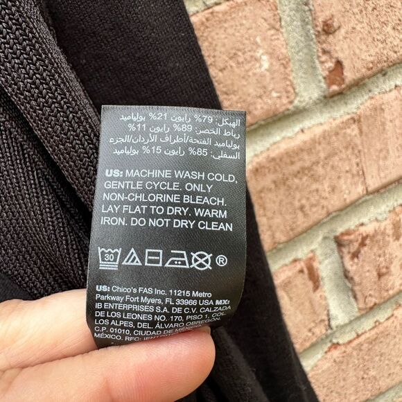 WHBM 3/4 Length Black Open Front Cardigan - Picture 8 of 10